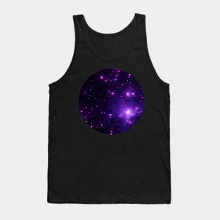 Purple galaxy nebula with stars Tank Top